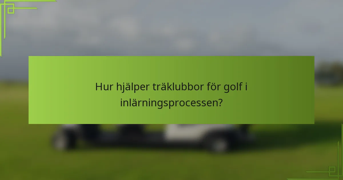 Hur hjälper träklubbor för golf i inlärningsprocessen?
