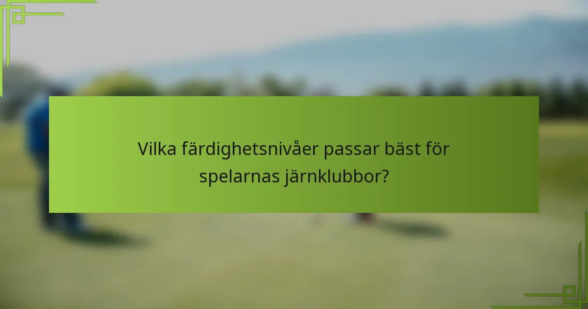 Vilka färdighetsnivåer passar bäst för spelarnas järnklubbor?