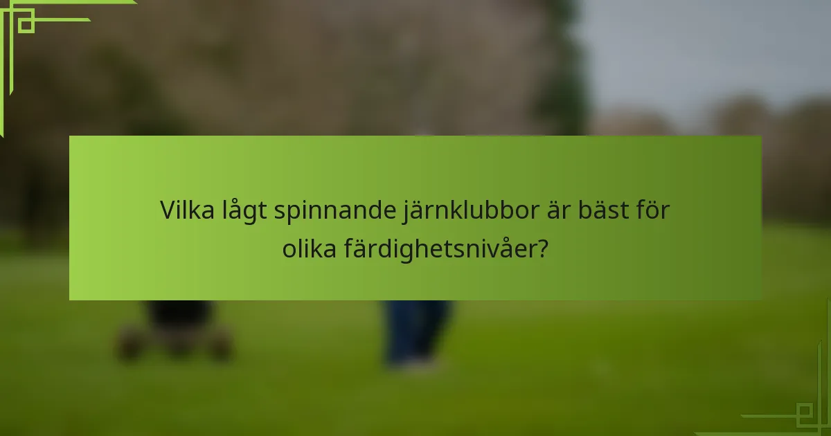 Vilka lågt spinnande järnklubbor är bäst för olika färdighetsnivåer?