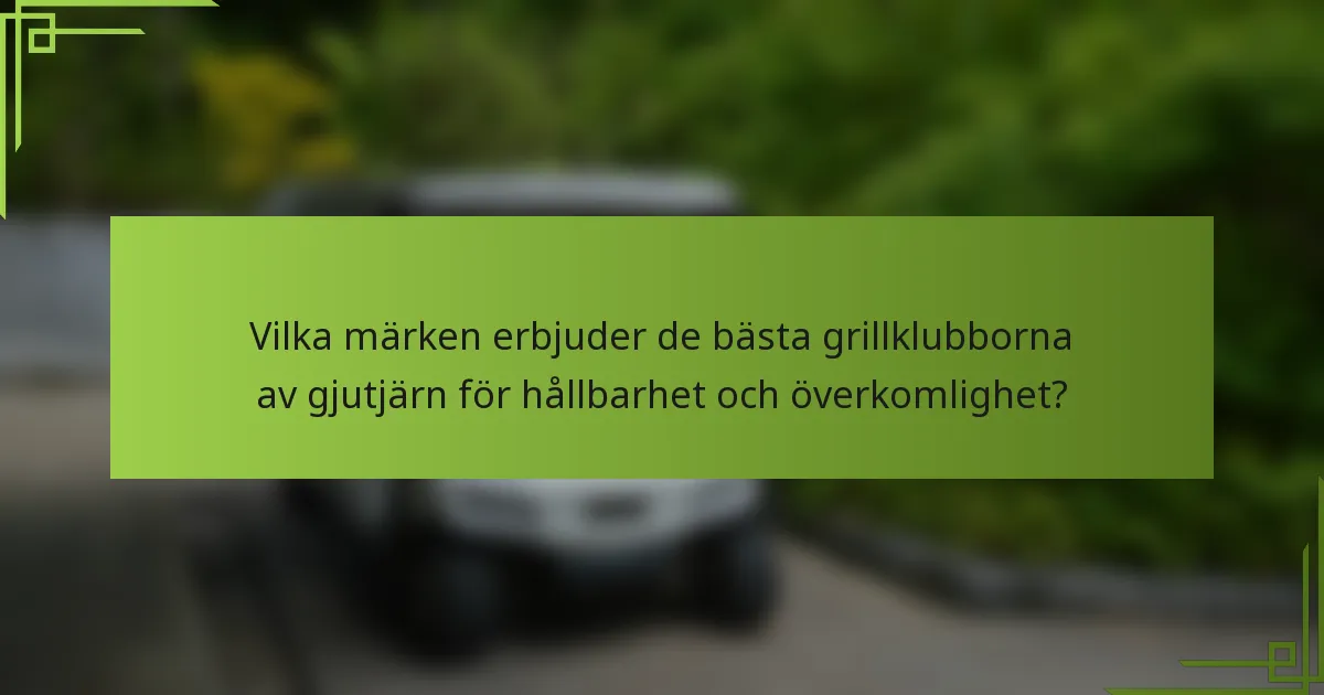 Vilka märken erbjuder de bästa grillklubborna av gjutjärn för hållbarhet och överkomlighet?