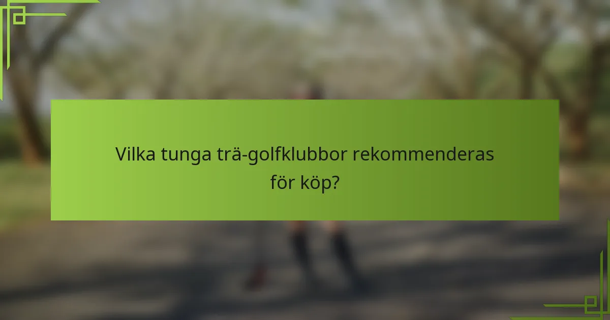 Vilka tunga trä-golfklubbor rekommenderas för köp?